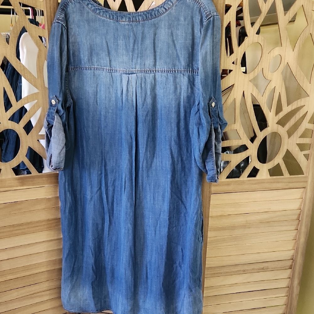 Chelsea & Theodore Blue Denim Lace-Up Dress - Picture 8 of 8